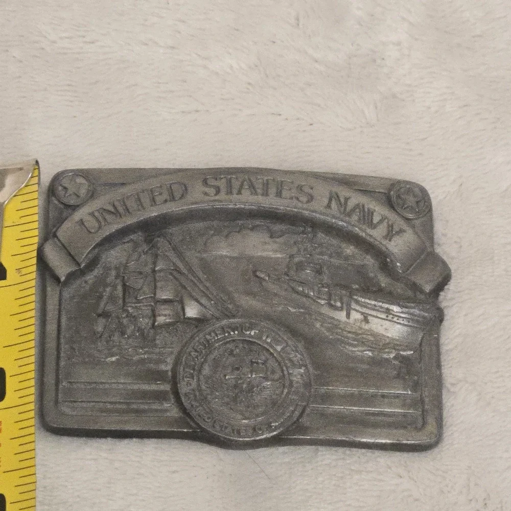 Buckles of America US Navy Pewter Belt Buckle Masterpiece Collection VINTAGE